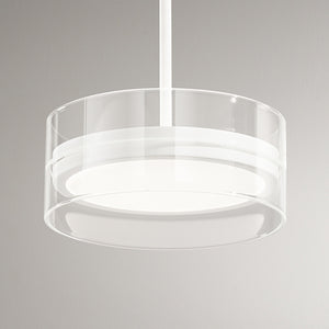 Sospensione Contemporanea Aere Metallo Bianco Vetro Led 14W 3000K