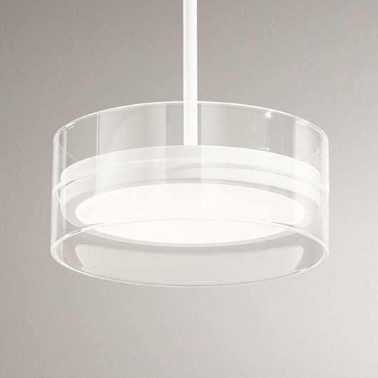 Sospensione Contemporanea Aere Metallo Bianco Vetro Led 14W 3000K