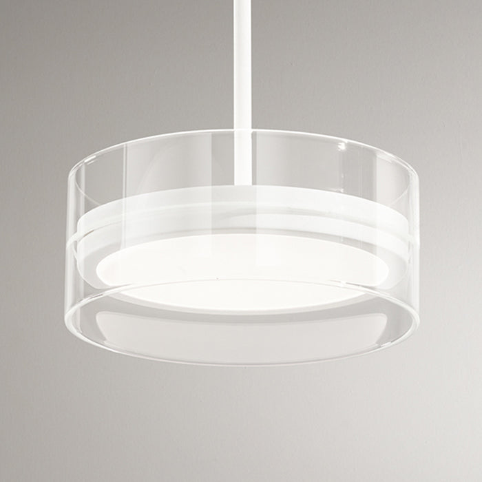 Sospensione Contemporanea Aere Metallo Bianco Vetro Led 14W 3000K