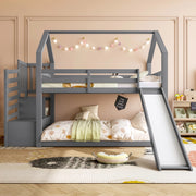 letto a castello in pino grigio 90x200 cm