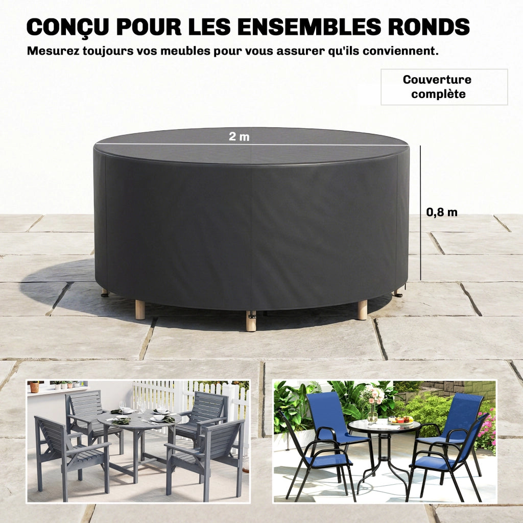 Copertura impermeabile per tavolo da giardino ¨C Minimal ¨C ?200x80 cm, nero