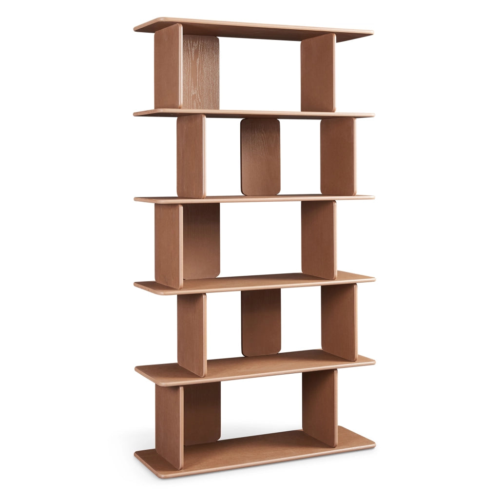 Libreria Gäljami con 5 Ripiani Aperti 180 x 100 x 35 cm - Effetto Noce [en.casa]