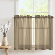 Set di Vetrata da 2 - 60 x 63 cm - Taupe - Bistrogordino Semi-trasparente per Cucina e Salotto