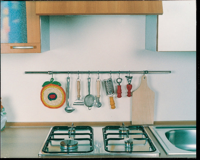 kit sottopensili cm.90 con ganci nikel satinato cod:ferx.8217