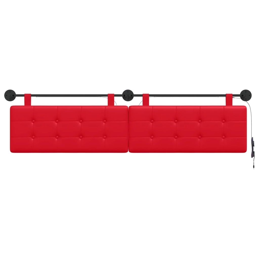Testiera sospesa Con luce LED Rosso Similpelle