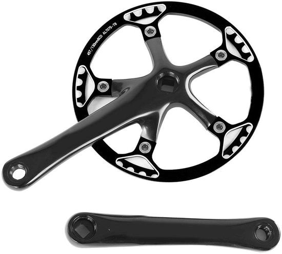Crankset per bicicletta - Lega leggera - 170 mm - Adatto per biciclette pieghevoli - BCD 130 mm - Peso ridotto 740-755 g