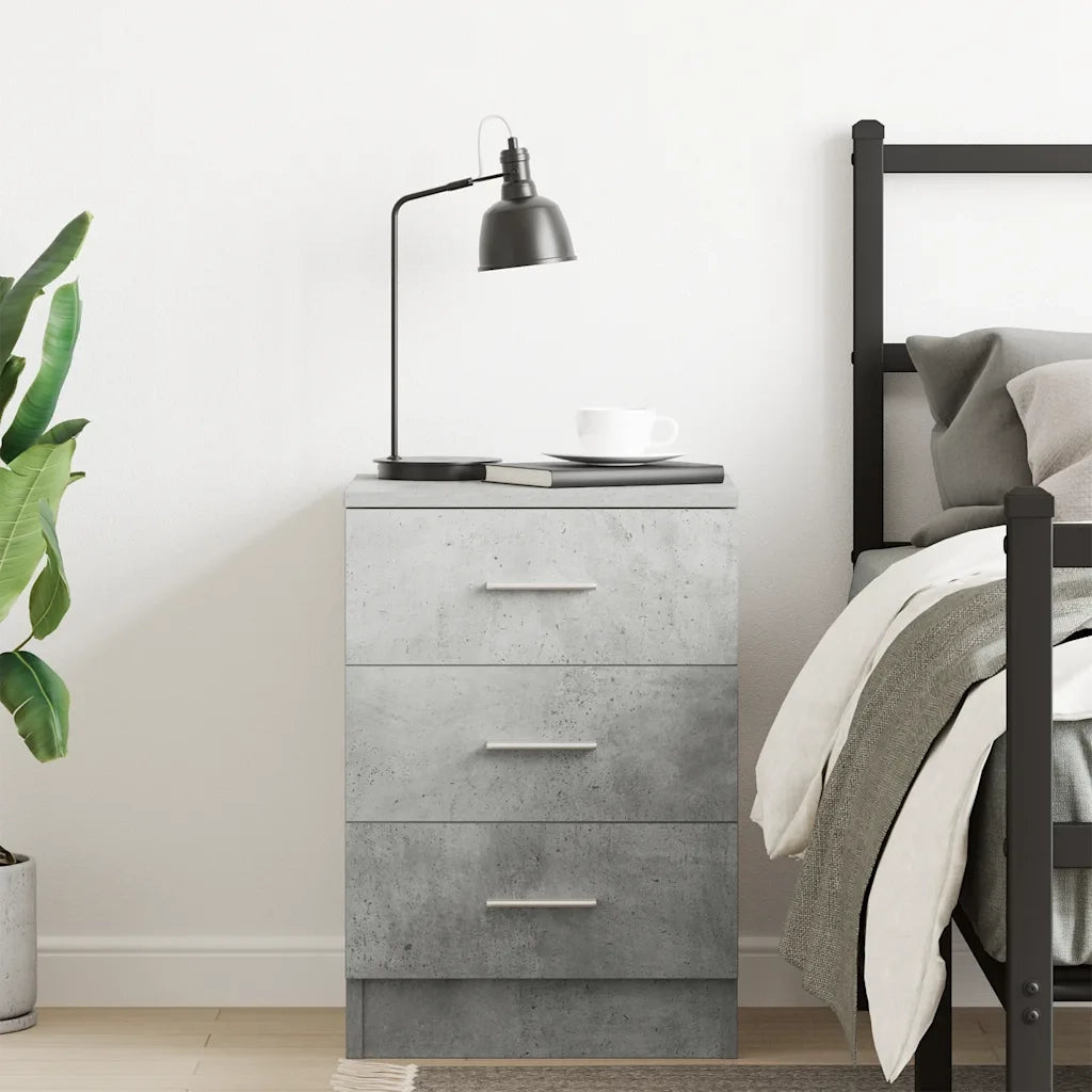 Comodino Grigio Cemento 38x35x56 cm in Truciolato cod mxl 30802