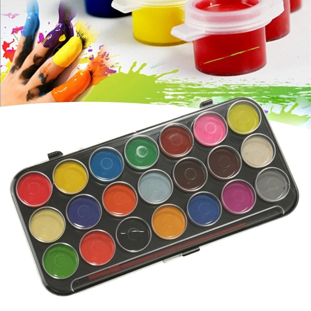 Trade Shop - Acquerelli Set 29 Pezzi Colori Ad Acqua Per Bambini Kids Scuola Disegno -