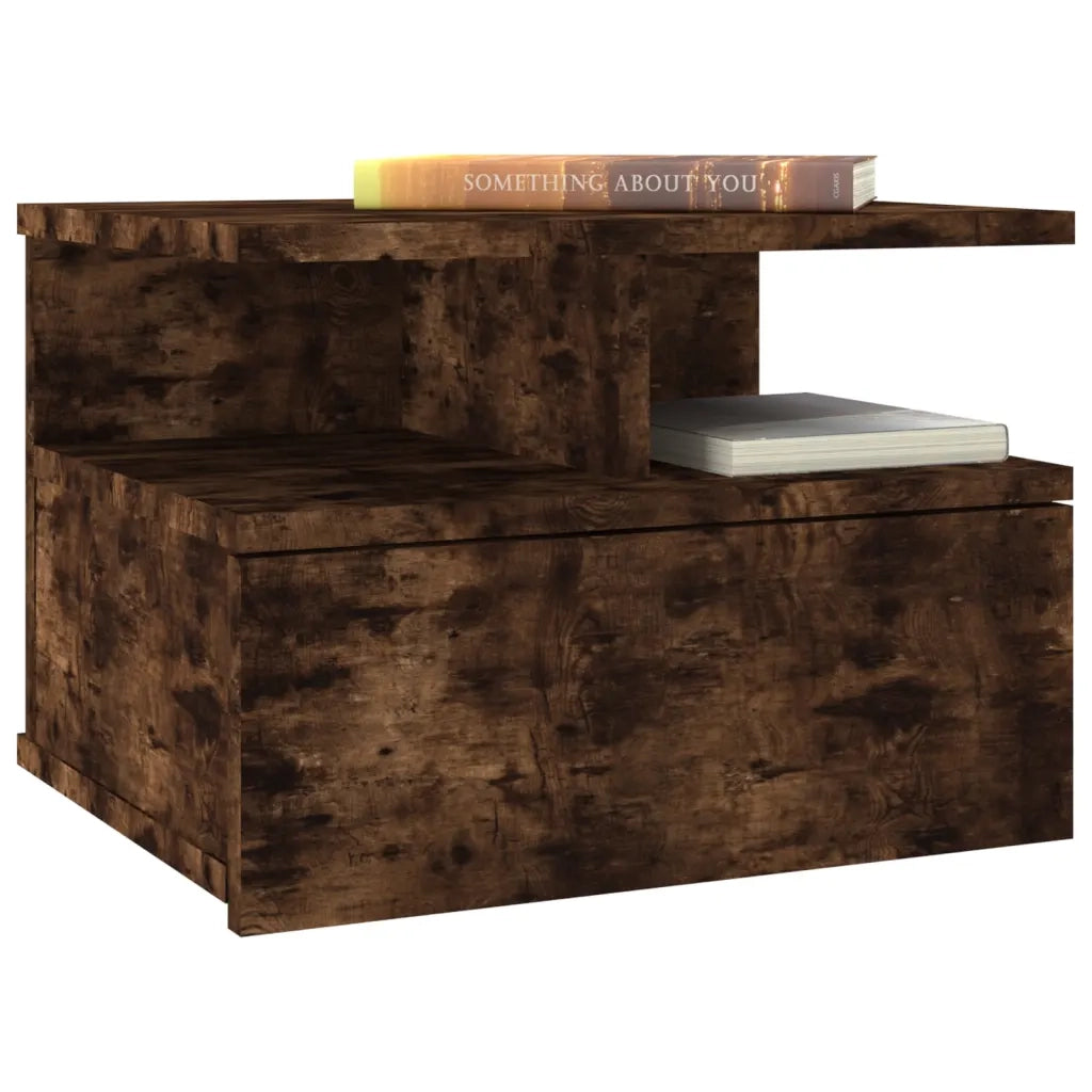 Comodino Pensile Rovere Fumo 40x31x27 cm in Legno Multistrato cod mxl 30388