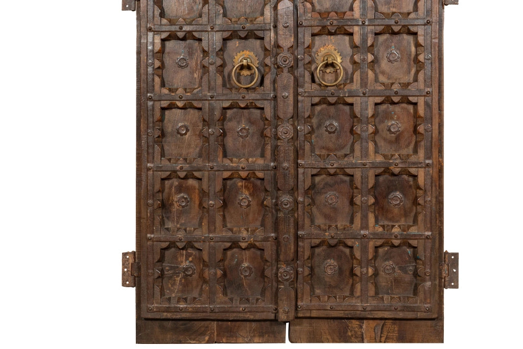 Biscottini Porta portone in legno massello e ferro da interno o da esterno vecchia e antica medievale scorrevole