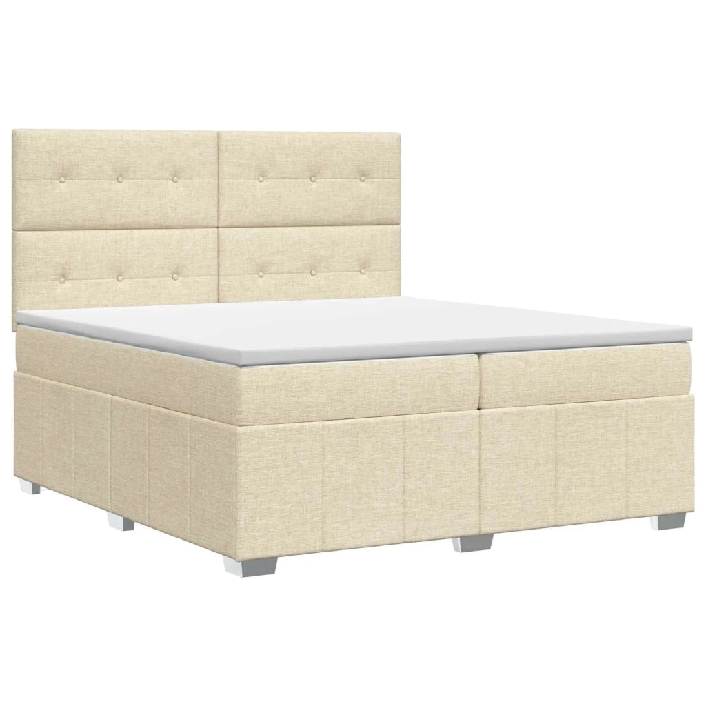 Letto box spring con materasso Crema 140 x 190 cm Tessuto 3454139