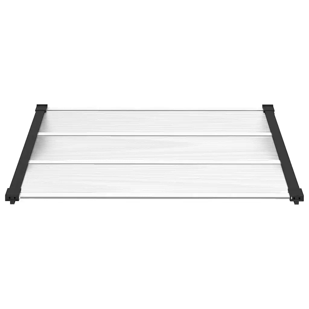 Tettoia per Porta Nero e Trasparente 122x90 cm in Policarbonato CFW1913505