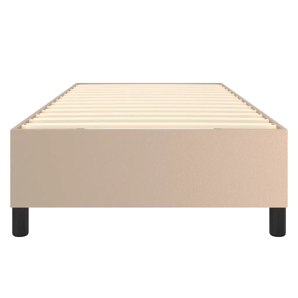 Struttura Letto a Rete a Molle-Giroletto Cappuccino 100x200 cm in Similpelle 131871