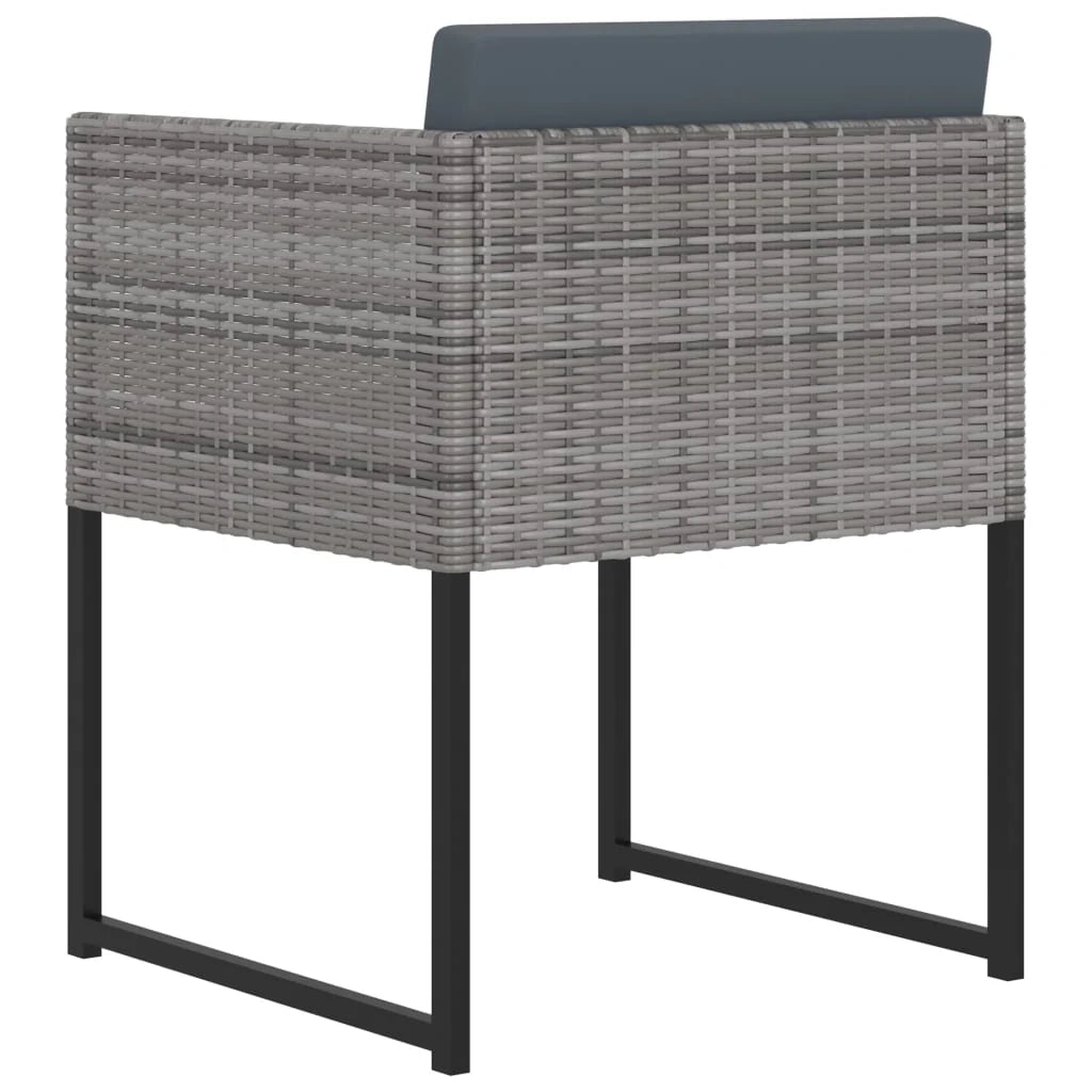 Set di mobili da giardino mobili da esterno 11 pezzi con cuscini resina intrecciata grigia 02_0015413