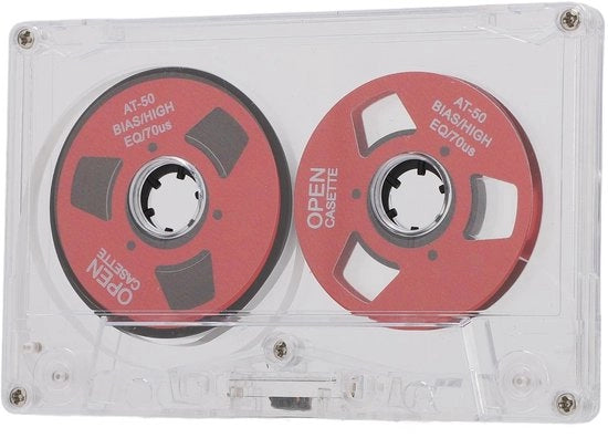 Cassetta audio doppia faccia - Cassetta metallica - 50 minuti di registrazione - Scatola trasparente - Ideale per registrazione musicale - Formato compattibile - Registrazione audio