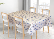Tovaglia Per Salotto Cucina Tavolo 100% Cotone Made In Italy Orsetto Chef - 140x240 - Blu