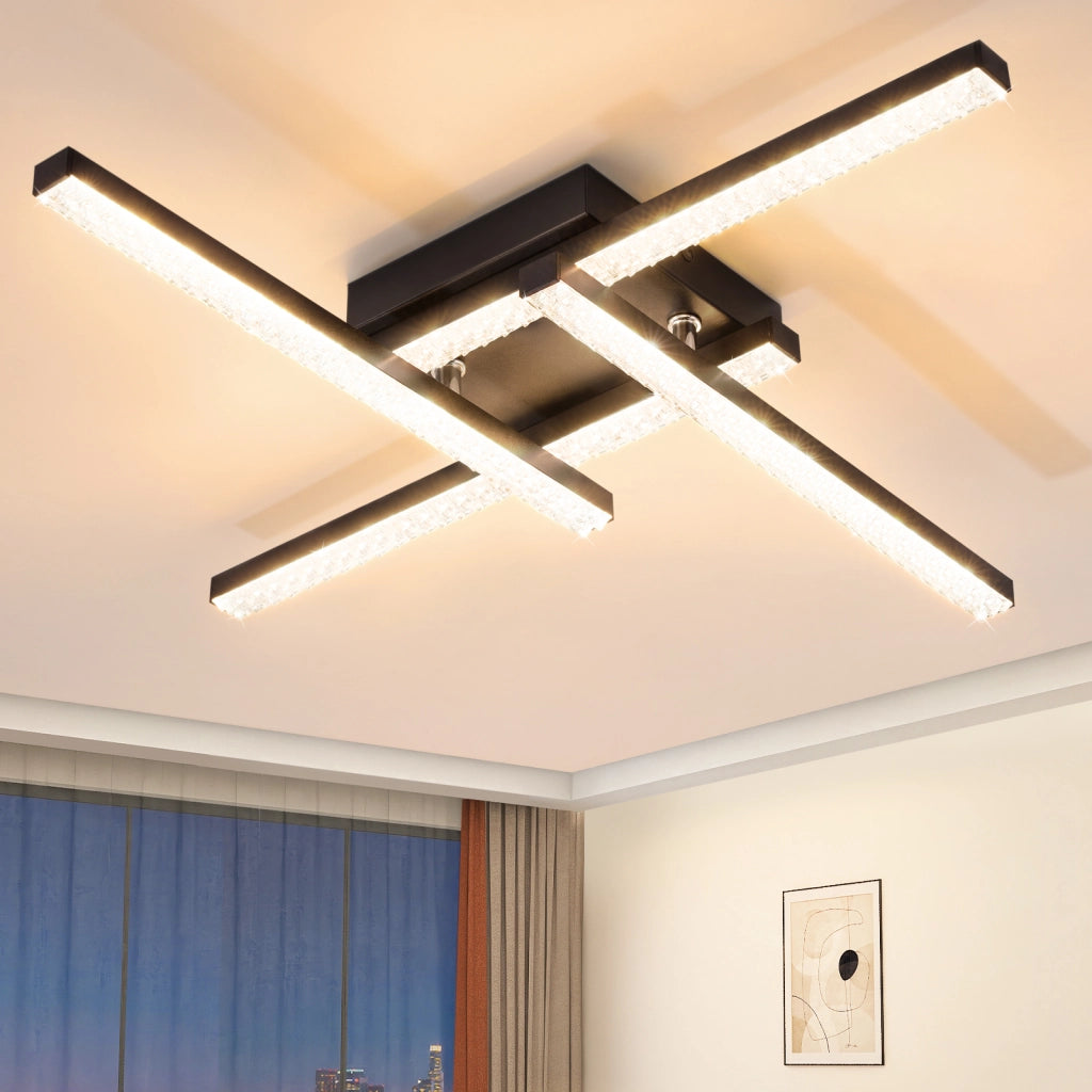 ZMH Lampada da soffitto LED 4 fiamme 20W luce bianca calda per camera letto soggiorno corridoio