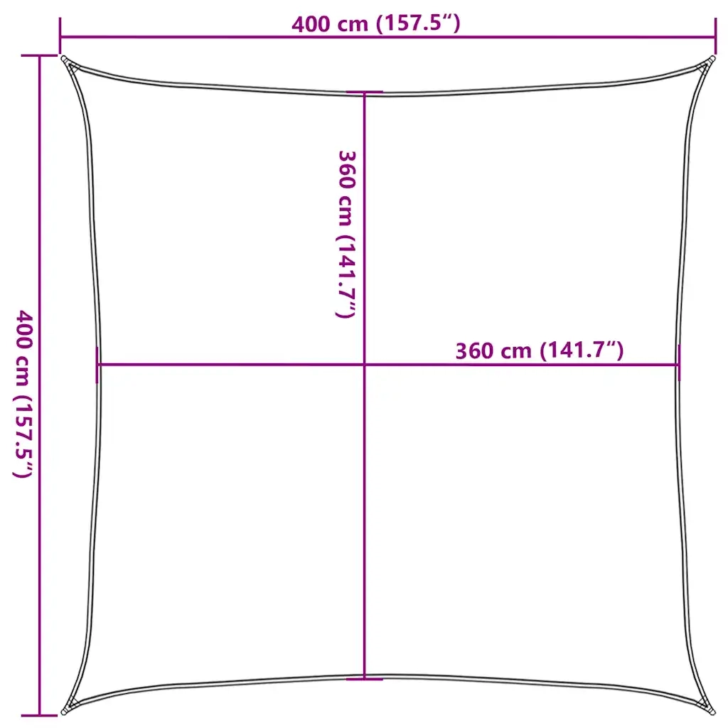 Vela Parasole 160 g/m² Beige 4x4 m in HDPE 311111