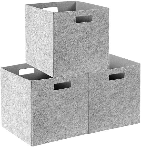 Cassetti di archiviazione - Set di 3 - Tessuto in velluto - 31 x 31 x 31 cm