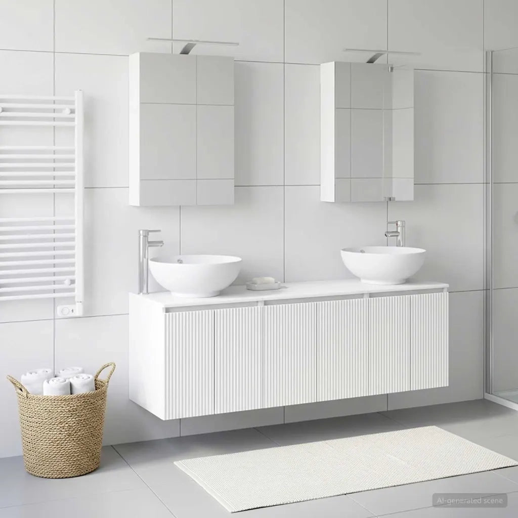 Set di Armadi da Bagno 5 pcs Bianco Legno ingegnerizzato 3406471