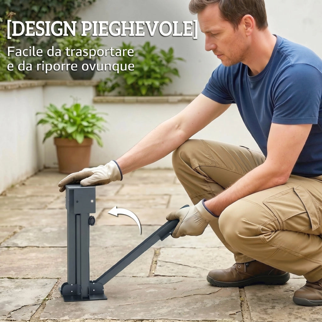 Base pieghevole a croce per ombrellone ¨C zephmum ¨C grigio scuro, 38-48 mm