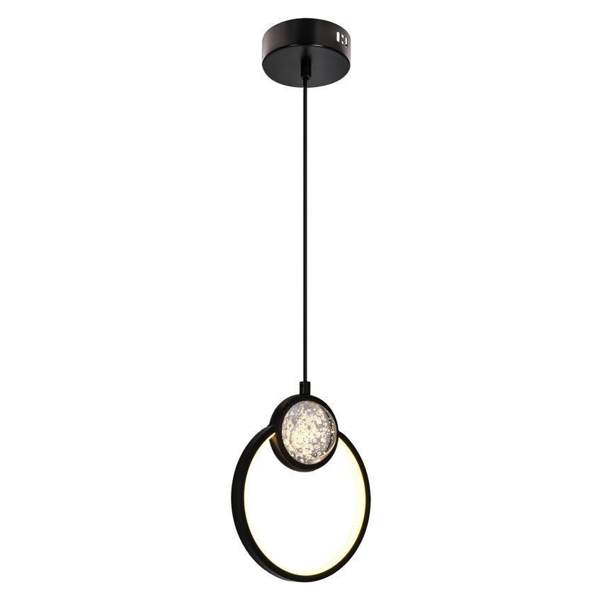 Lampada a sospensione ad anello LED 15W 3000K nera Candellux