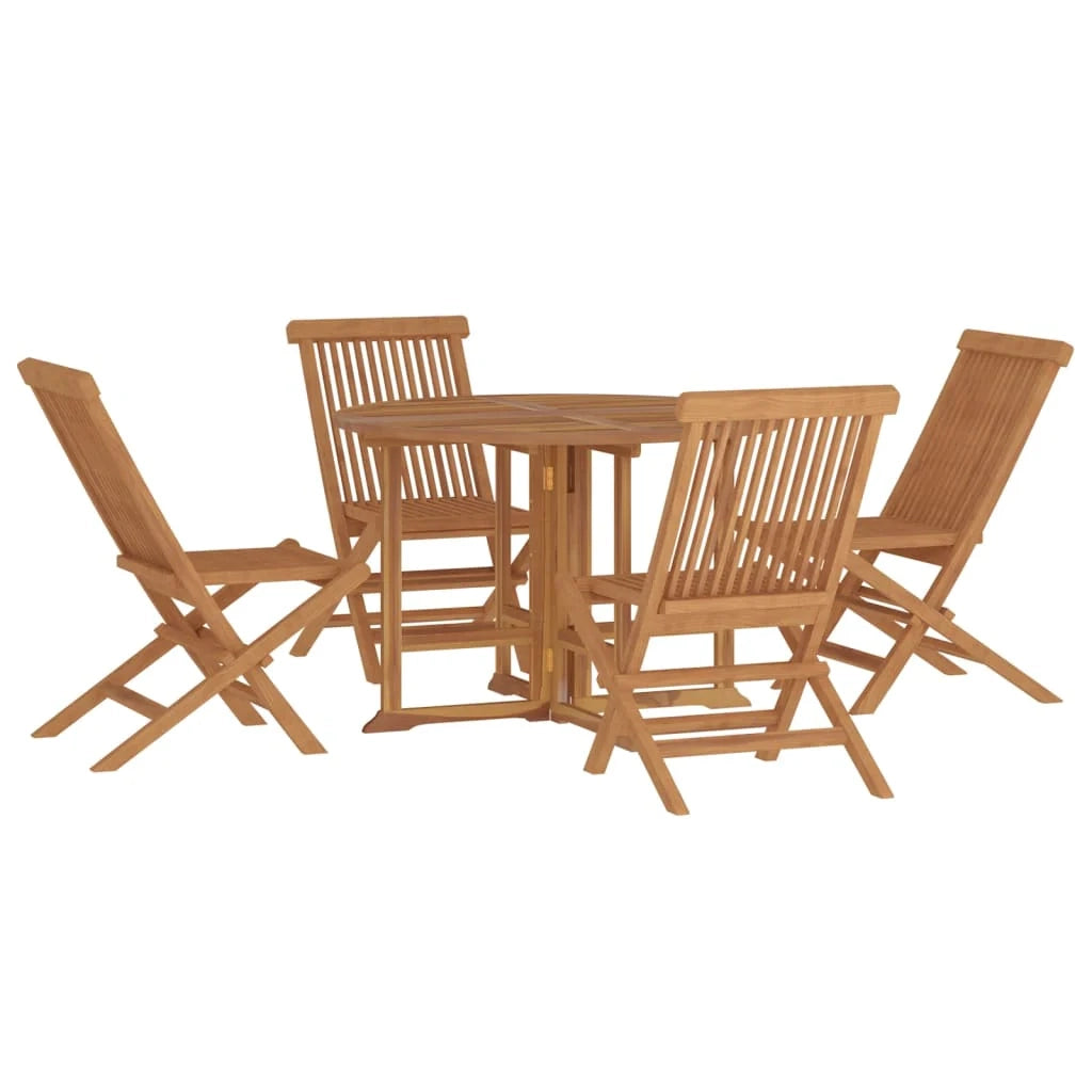 Set da pranzo pieghevole da esterno da 5 pezzi in legno massello di teak 02_0014715