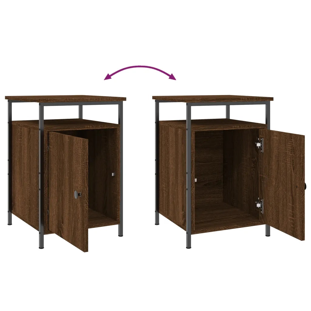 Set di 2 Comodini | Armadio da Notte | Mobiletto da notte Rovere Marrone 40x42x60 cm Legno Multistrato