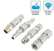Set di connessione aerei - 8 pezzi - BSP 1/2 pollice - Connettore rapido - Tipo C industriale - Acciaio (zincato) - Peso 515g - Connettore aereo