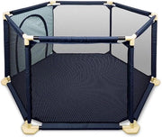 Box per bambini ultraleggera pieghevole con protezione contro lo slittamento e sicura rete - facile da montare e smontare - Navy - box per bambini - box per neonati Box pieghevole per bambini