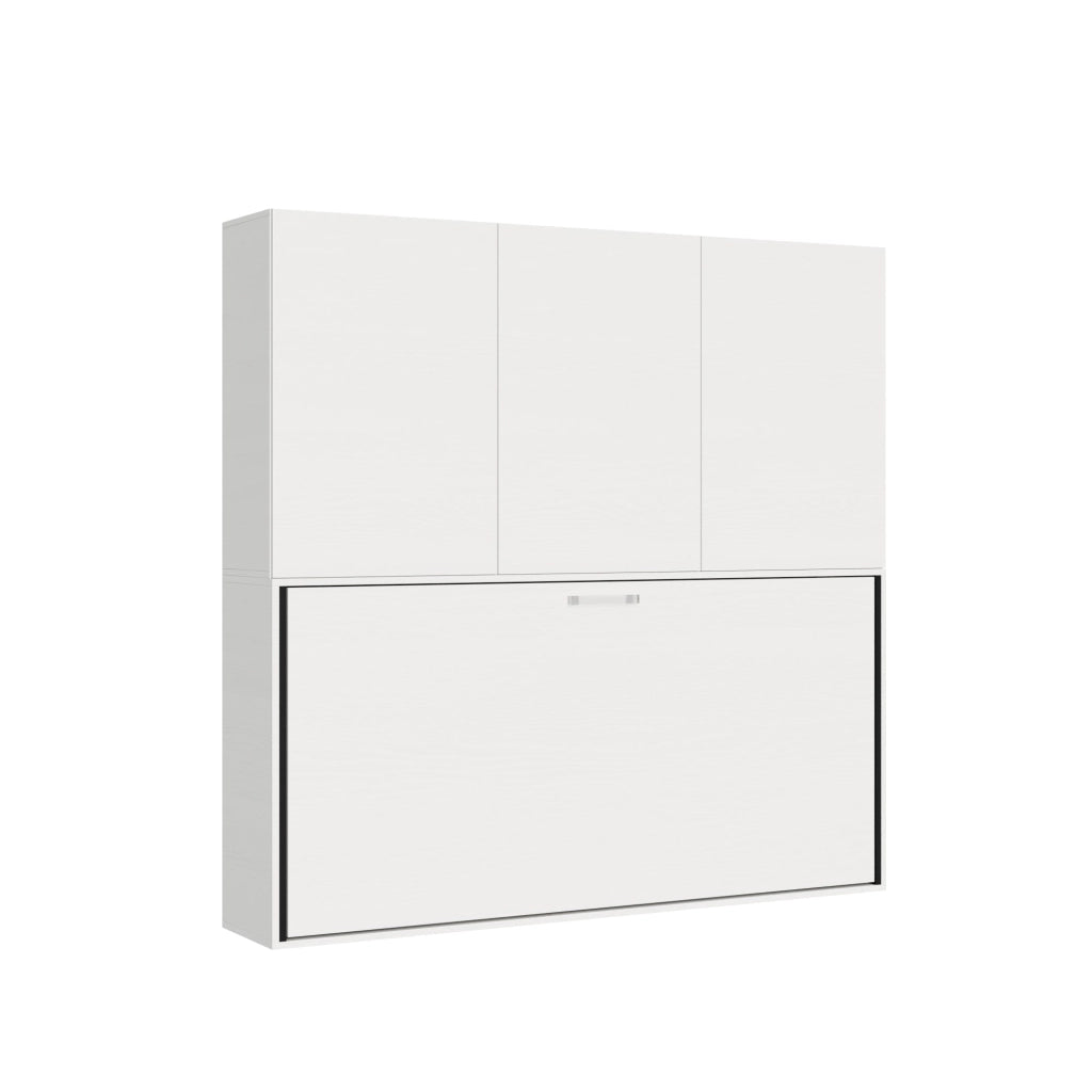Letto Singolo a Scomparsa Composizione D Kando H194,4 Bianco Frassino con Materasso