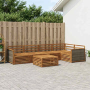 Set di divani da esterno 6 pz Naturale Legno di Acacia Massello 3383377