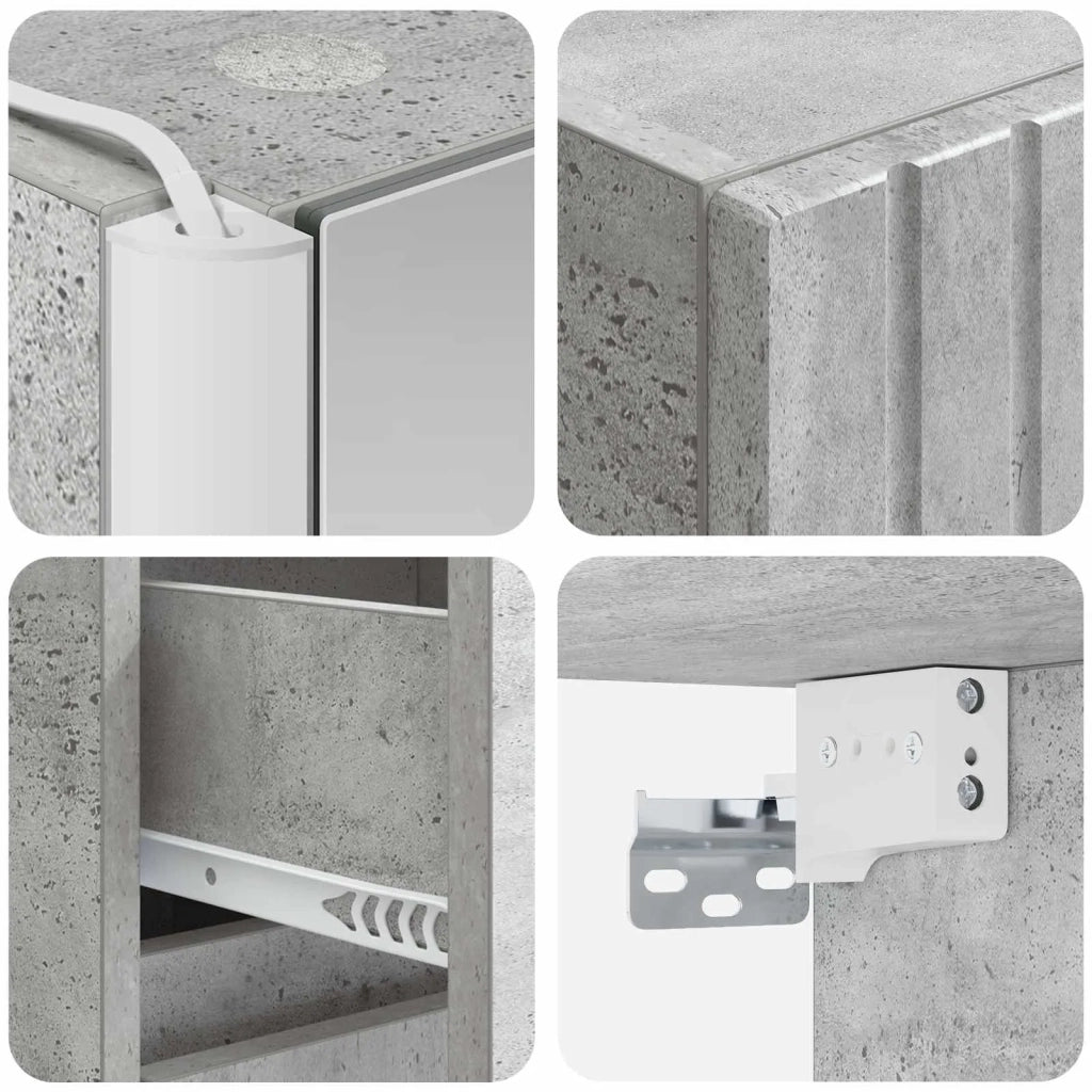 Set di mobili per il bagno 4 pcs Grigio Cemento 3407474