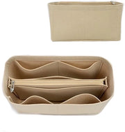 Organizzatore per tasca vilten con cerniera, organizzatore per donne, ideale per borsa a spalla, Borsa a Spalla Grande (beige, piccola)