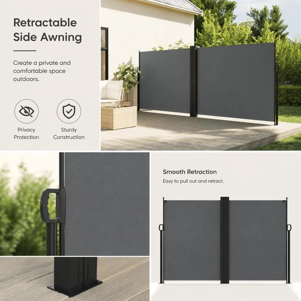 Extendable Side Awning, Anthracite, 180x1000 Cm