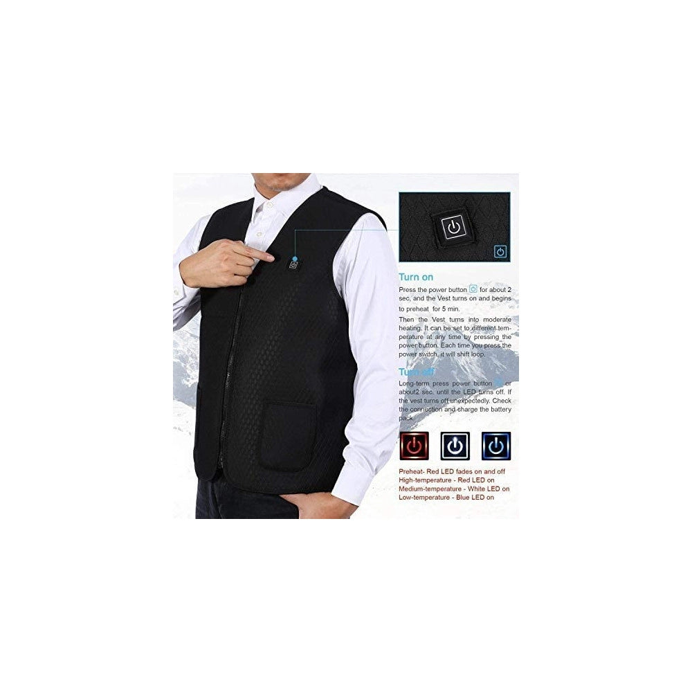 Trade Shop - Gilet Giubotto Riscaldante Usb Riscaldato Giacca Termica Unisex Riscaldamento -    Xxl