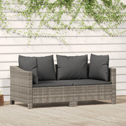 Set da giardino 2 pezzi con cuscini grigio in polyrattan 362684