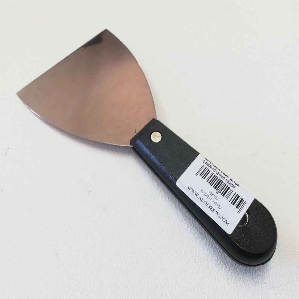 Fiorellini spatola raschietto inox da 100mm con manico in legno