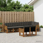 Set di divani da esterno con cuscino 8 pcs Naturale e Nero 3382036