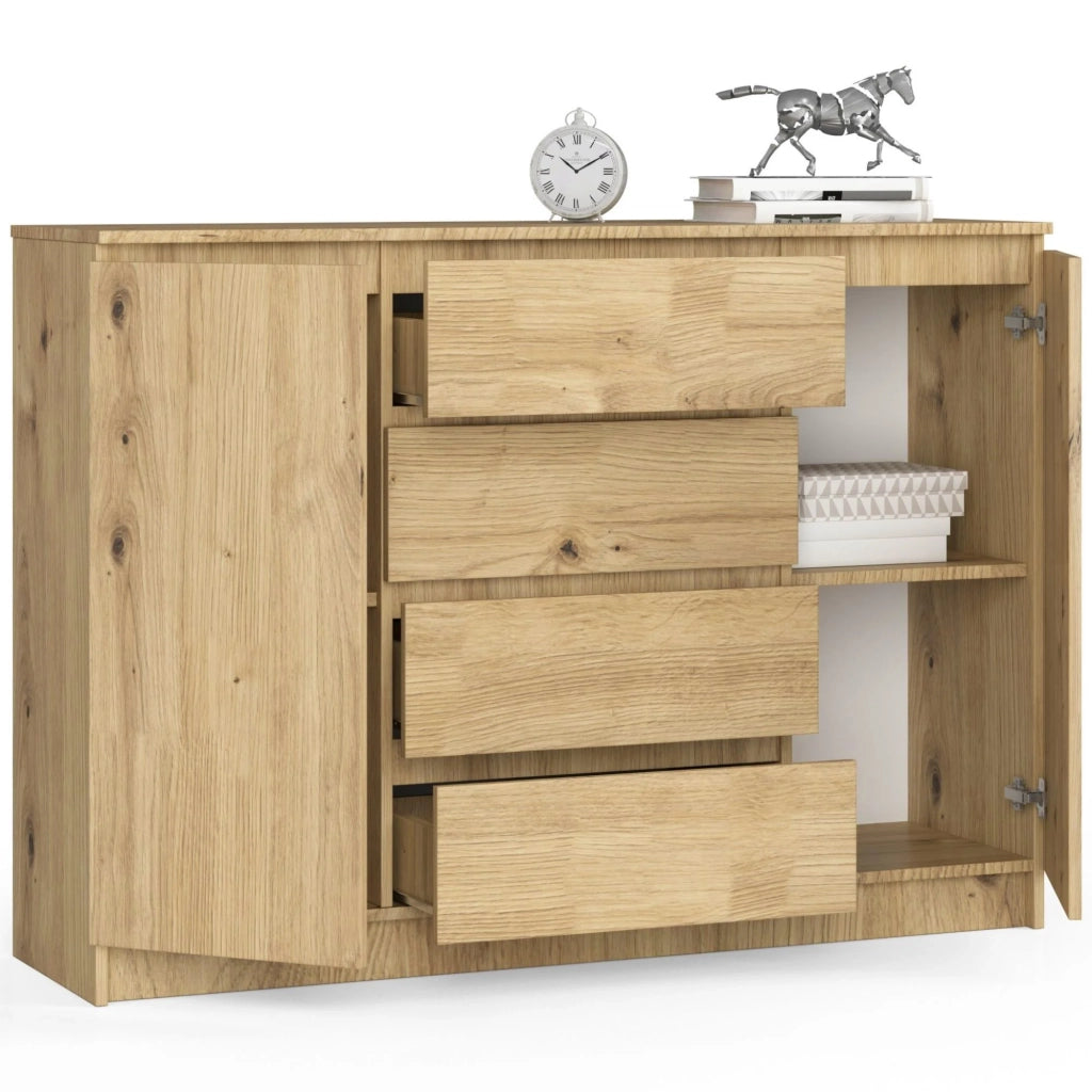 Cassettiera AKORD K140 Quercia Artisan 138 cm 2 ante 4 cassetti 138x40x99 cm