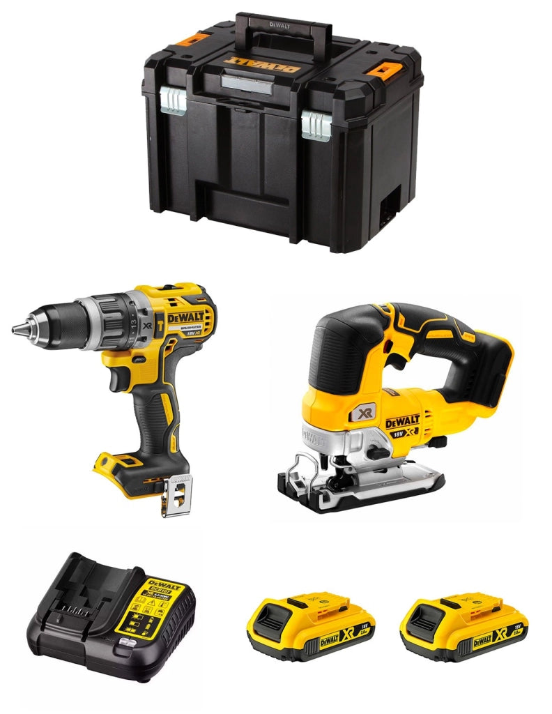 DeWALT Kit DWK202 (DCD796 + DCS334 + 2 x 2,0 Ah + DCB107 + TSTAK VI)