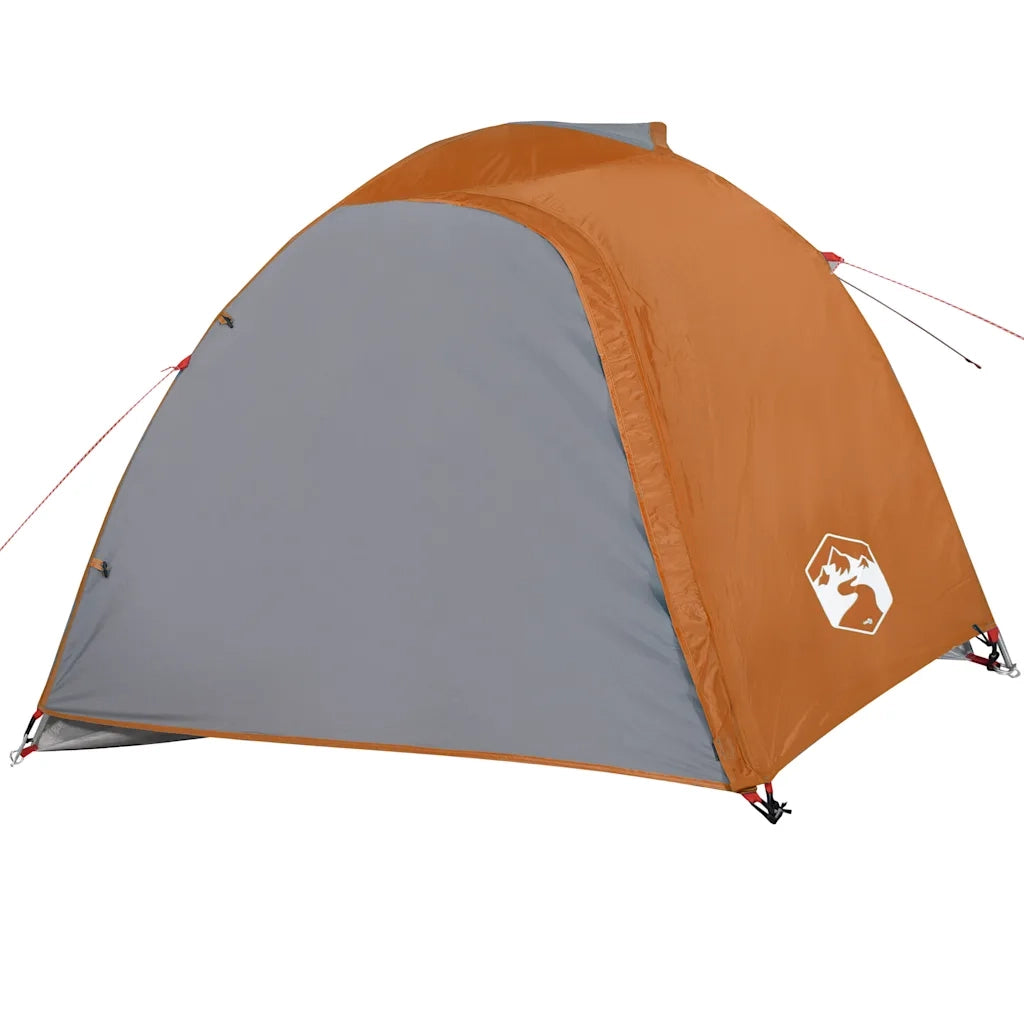Tenda da Campeggio a Cupola 4 Persone-Tenda per Escursionismo Grigio e Arancione 797128