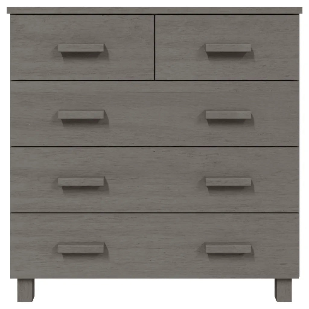 Credenza HAMAR Grigio Chiaro 79x40x80 cm Legno Massello di Pino 340423