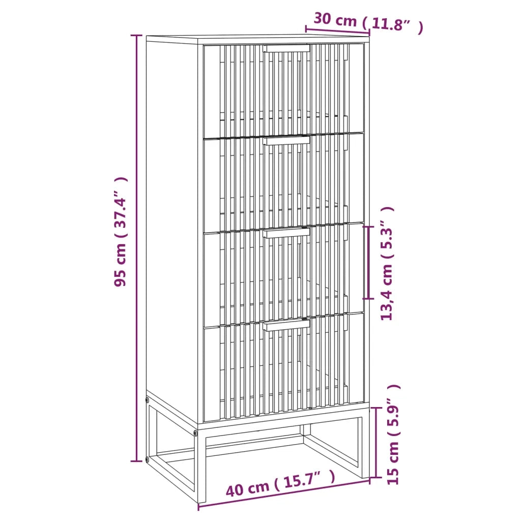 Credenza | Madia | Buffet da pranzo | Armadio da pranzo Nera 40x30x95 cm in Legno Multistrato