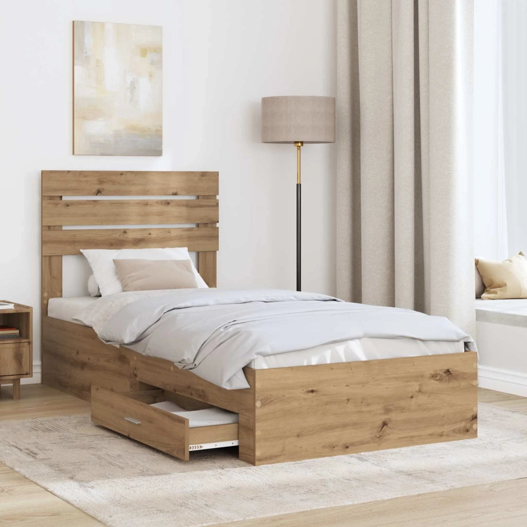 Struttura del letto con cassetto con testiera-Letto con Cassetti e Testiera Legno multistrato 337687