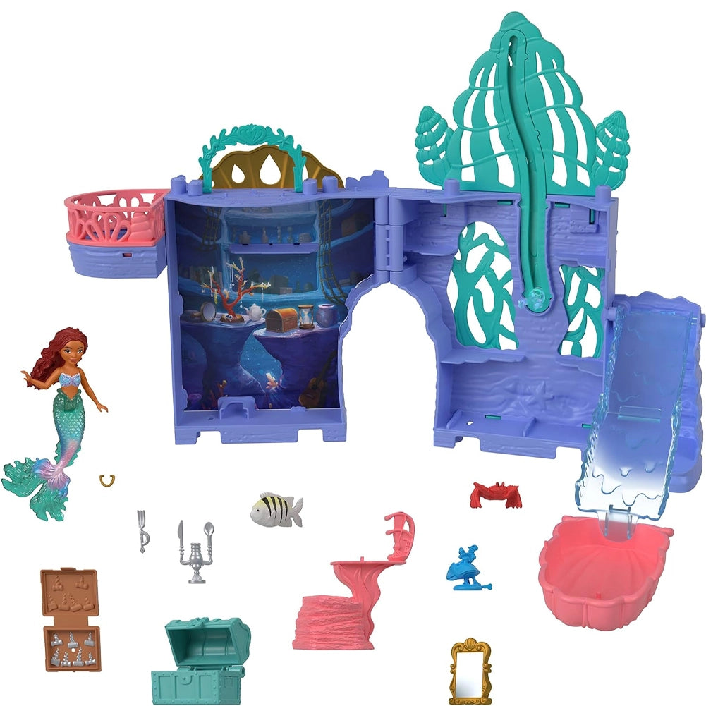 Mattel Disney La Sirenetta Set C Grotta di Ariel Playset Impilabile con Mini Bambola