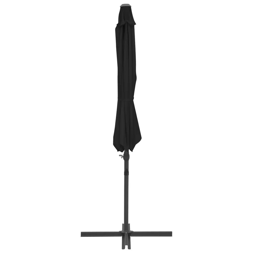 Ombrellone a Sbalzo con Palo in Acciaio 300 cm Nero 46998
