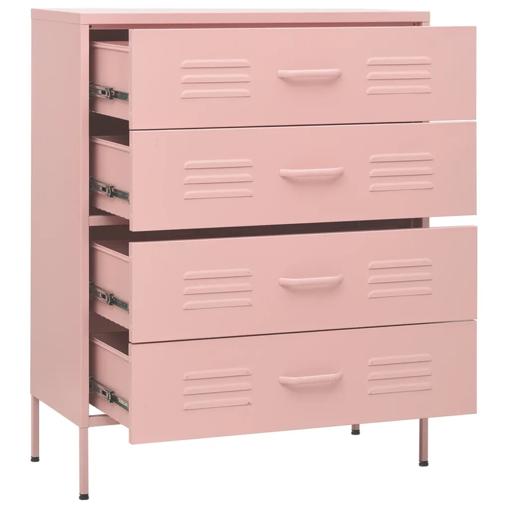 Cassettiera Rosa 80x35x101,5 cm in Acciaio 336202