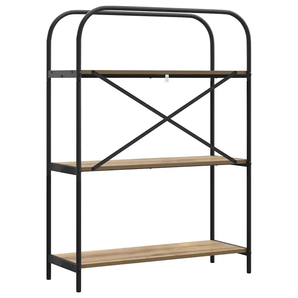 Libreria-Scaffale per Libri-Mobile di Stoccaggio Rovere artigianale 80 x 30 x 109 cm Legno multistrato 443716