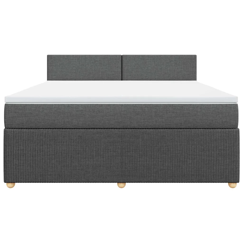 Giroletto a Molle con Materasso Grigio Scuro 180x200 cm Tessuto